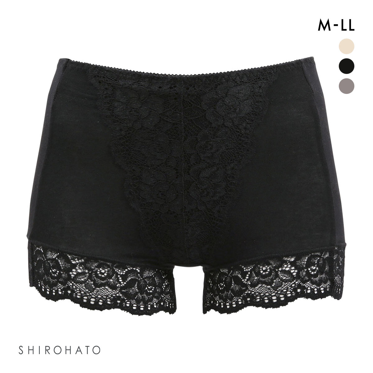 レディース 一分丈 やみつき ショーツガードル(BK-ブラック-M)