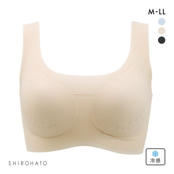 涼感SWITCH 接触冷感 メッシュ高通気 ノンワイヤーブラ M L LL 薄くて軽い ひびきにくい 高通気 涼しい 通気性 むれにくい