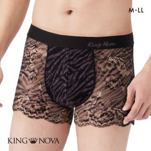 キングノバ KING NOVA 総レース メンズボクサーパンツ メンズ ゼブラ柄 前閉じ