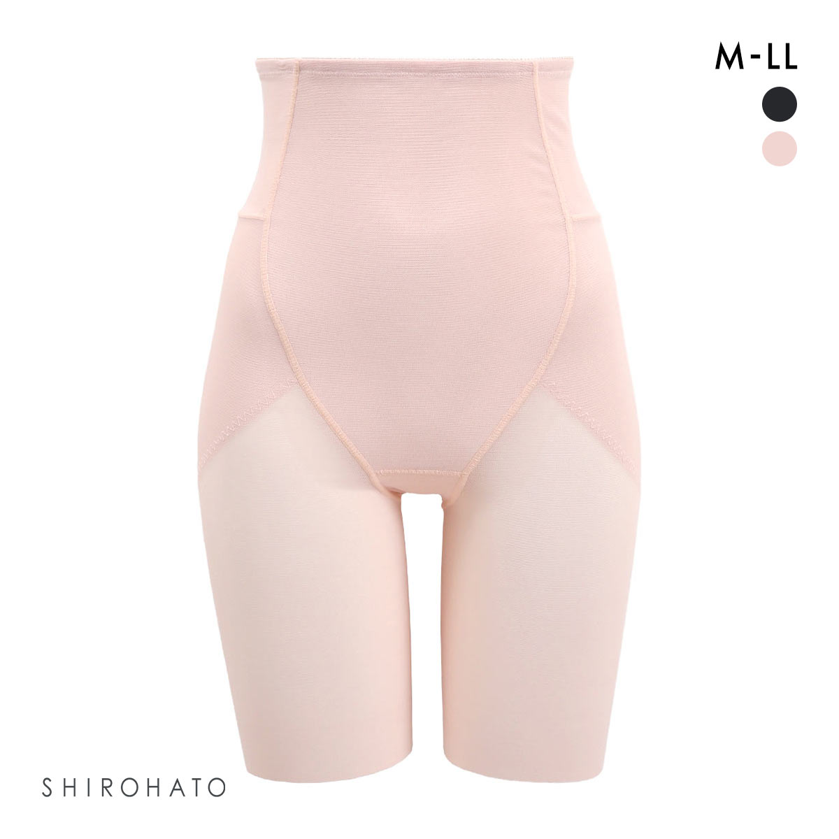 くびれジェンヌ スーパーハイウエスト ロングガードル M L LL ハード ミディアム くびれ ウエスト シェイプアップ 着やせ 細見え(PE-ピーチ-M)