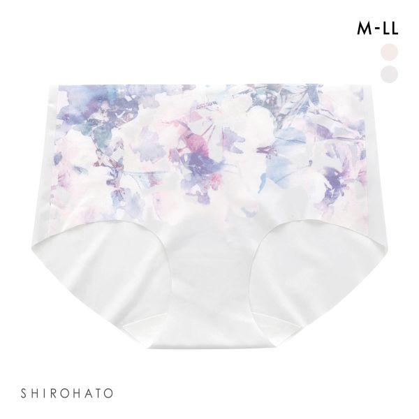 縫い目がない フラワープリント シームレス ショーツ スタンダードショーツ リブ ストレッチ ひびきにくい 大きいサイズ