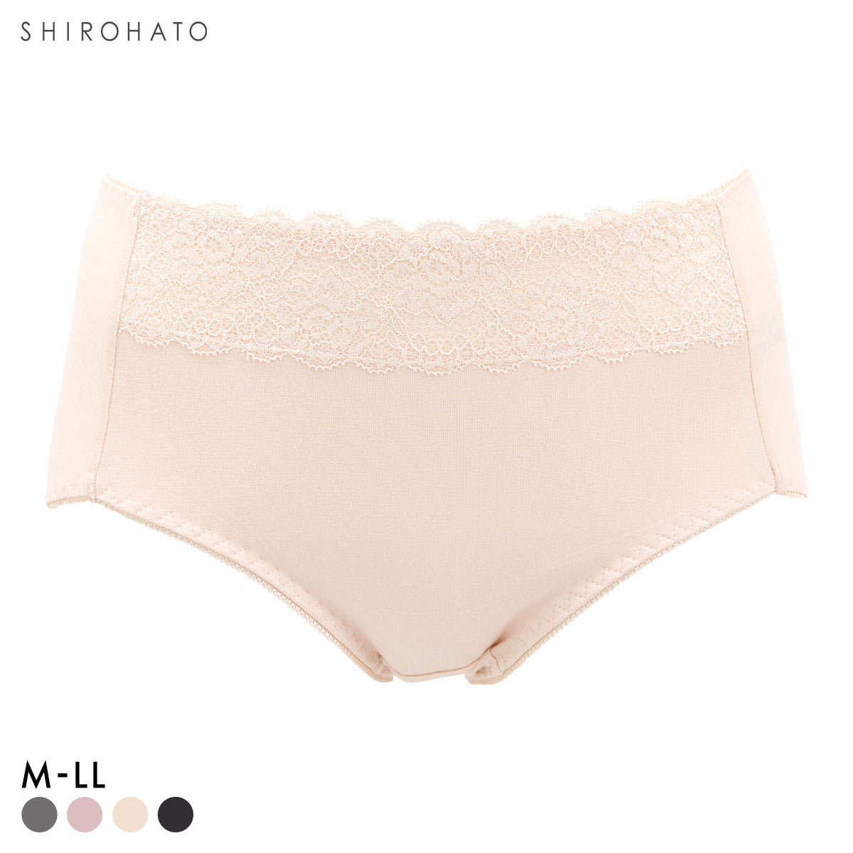 在庫限り お買い得 ソフト補正 レーヨン混ショーツ M L LL おしりすっぽり ノーマル スタンダード ショートガードル ハイウエスト(LBE-薄ベージュ-M)