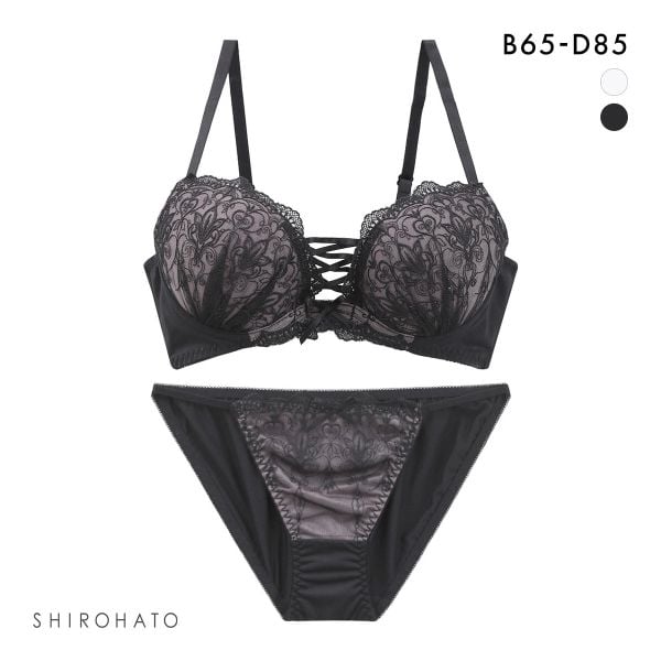 スパイシー 脇高 アラベスク×編み上げレースアップ ブラセット BCD65-85 ブラジャー ショーツ セット SPICY