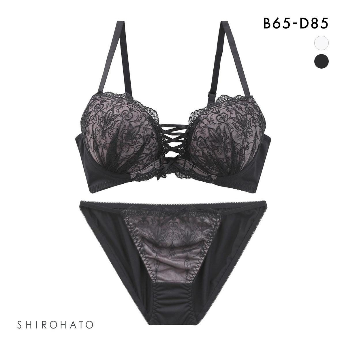 スパイシー 脇高 アラベスク×編み上げレースアップ ブラセット