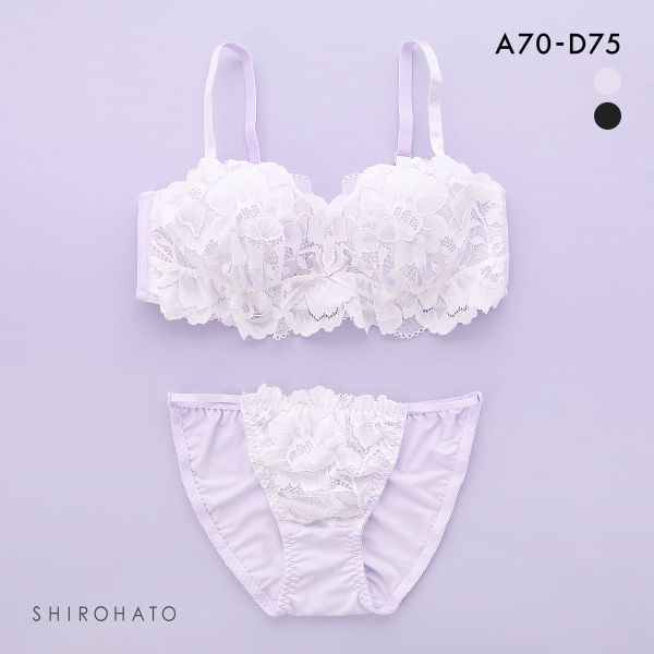 スパイシー レーシーカバーフリル ハーフカップ ブラセット ABCD ブラジャー ショーツ セット 1/2カップ ブラレット バンドゥ チューブブラ