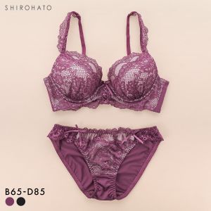 スパイシー 脇高 編み上げレースアップ ビスチェ風 ブラセット BCD65-85 大きいサイズ 谷間 ブラジャー ショーツ セット SPICY