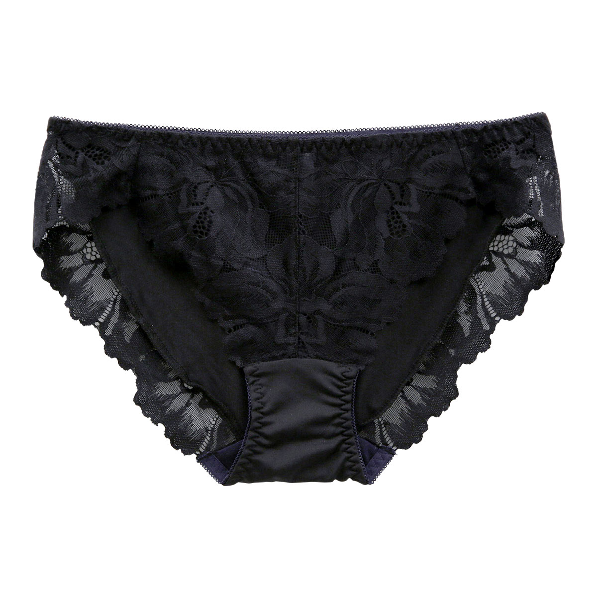 Lacy リラックス レース2WAYストレッチ ノーマルショーツ 単品(BK-ブラック-M)