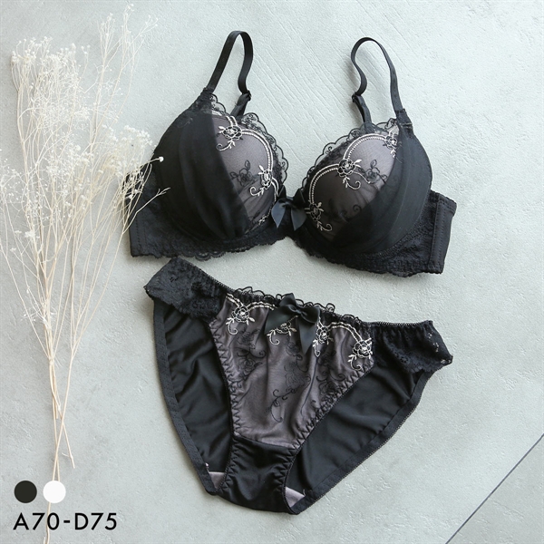 エクラ ラメローズ×ハーフ ブラセット ABCD ブラジャー ショーツ セット ECLAT