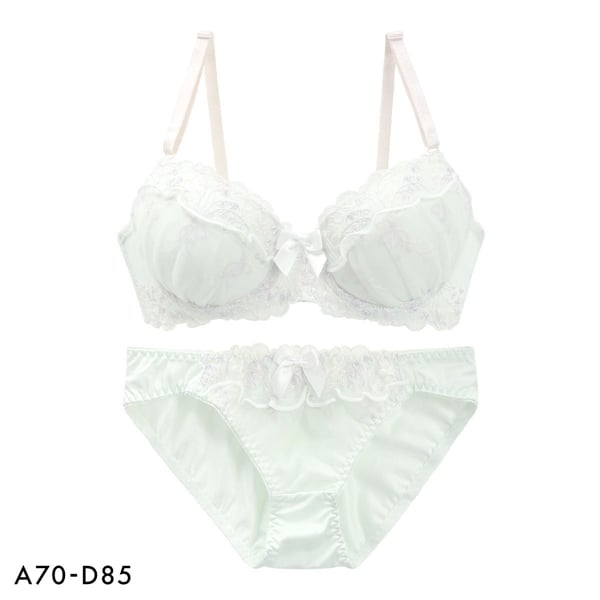 ピュアシェリ 花柄チュール×ハーフ ブラセット ABCD 谷間 盛り 脇寄せ ブラジャー ショーツ セット 大きいサイズ PURECHERIE