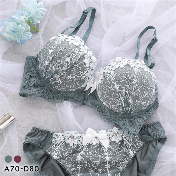 エクラ エレガンスフラワー ブラジャー ショーツ セット ABCD ECLAT