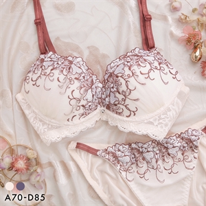 ナチュラルキープ 脇高花柄チュール ブラジャー ショーツ セット NATURAL KEEP