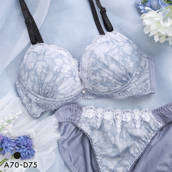 ピュアシェリ アンティークフラワー ブラセット ABCD 谷間 盛り 脇寄せ ブラジャー ショーツ セット PURECHERIE