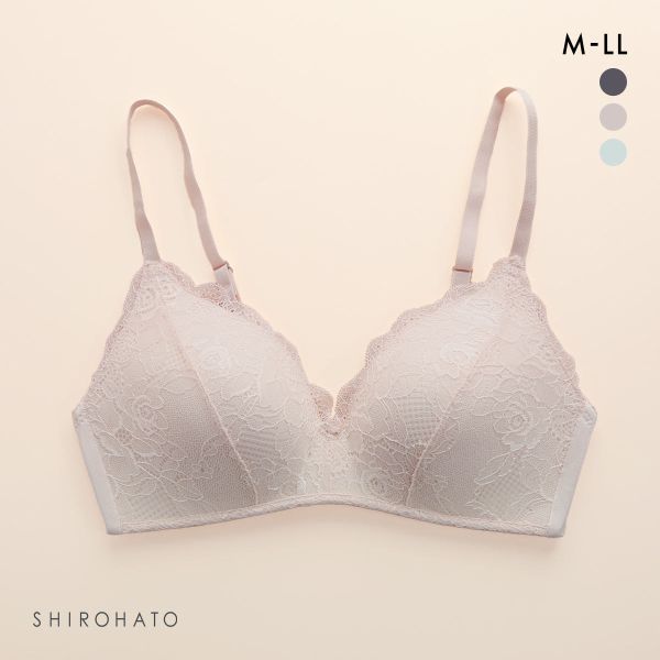 楽して美胸ができるブラ ノンワイヤー ブラジャー 脇高 ストレッチレース 単品