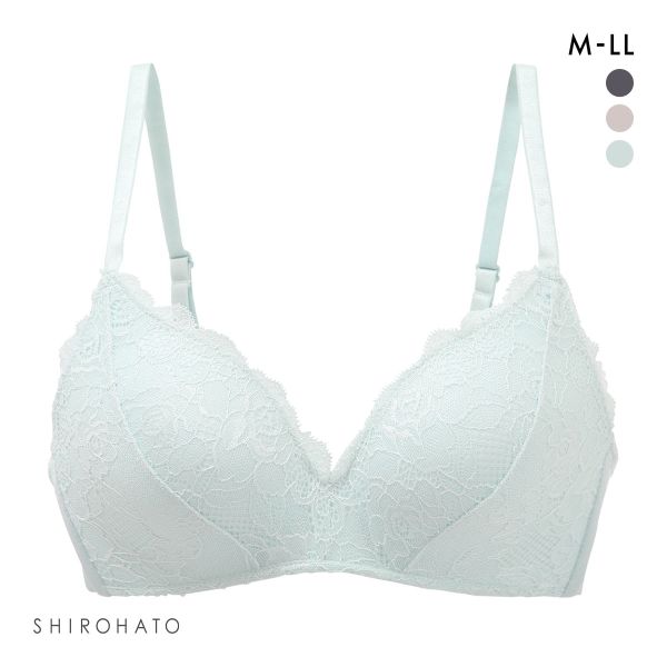 楽して美胸ができるブラ ノンワイヤー ブラジャー 脇高 ストレッチレース 単品