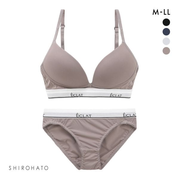 エクラ ECLAT ノンワイヤー ブラジャー ショーツペアセット スポブラ