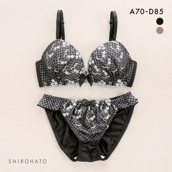 30%OFF ピュアシェリ PURECHERIE ブラジャー ショーツ セット 千鳥柄シフォン×花柄チュールレース アンダー大きいサイズ 30%OFF ピュアシェリ PURECHERIE ブラジャー ショーツ セット 千鳥柄シフォン×花柄チュールレース アンダー大きいサイズ