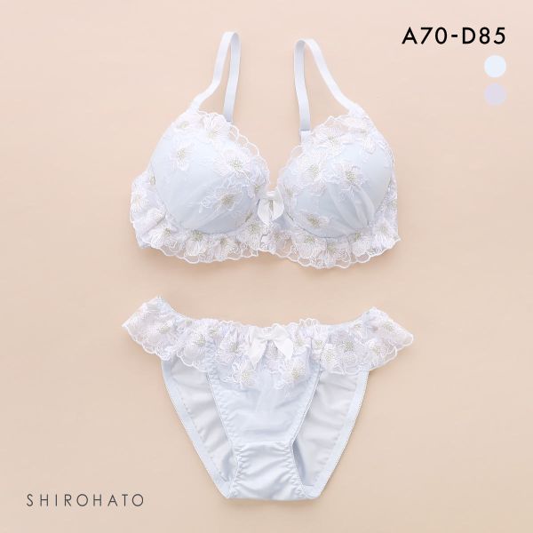 ピュアシェリ ブラジャー ショーツ セット 脇高 ラメフラワー PURECHERIE