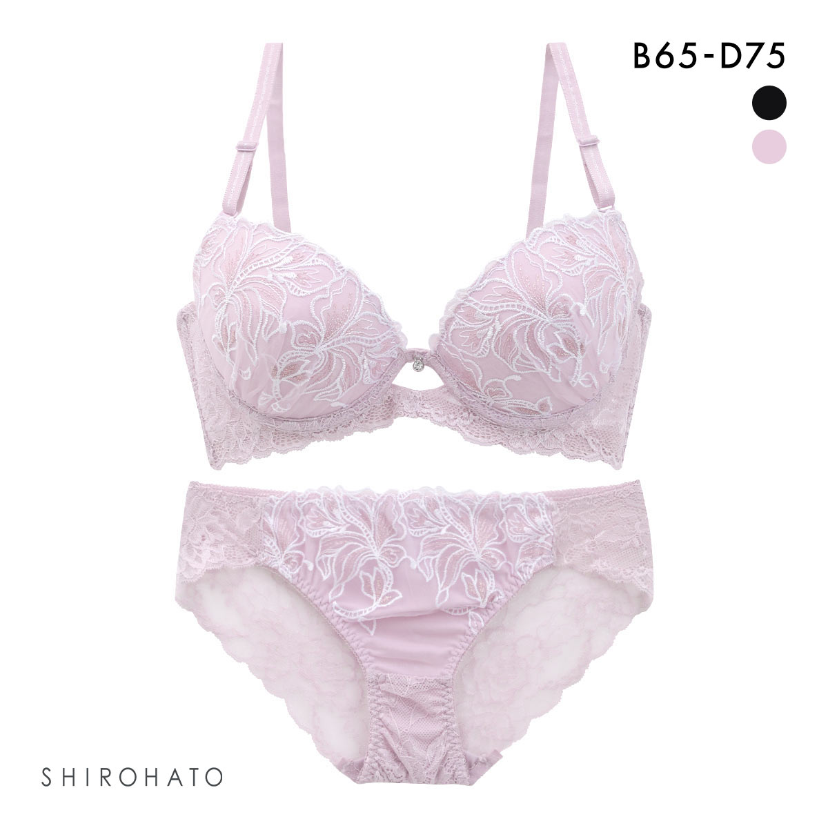 エクラ ブラジャー ショーツ セット 脇高 チュールレース ECLAT(SB-ストロベリー-B65-M)