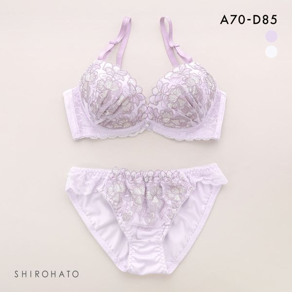 ピュアシェリ ブラジャー ショーツ セット 脇高 花柄チュール PURECHERIE