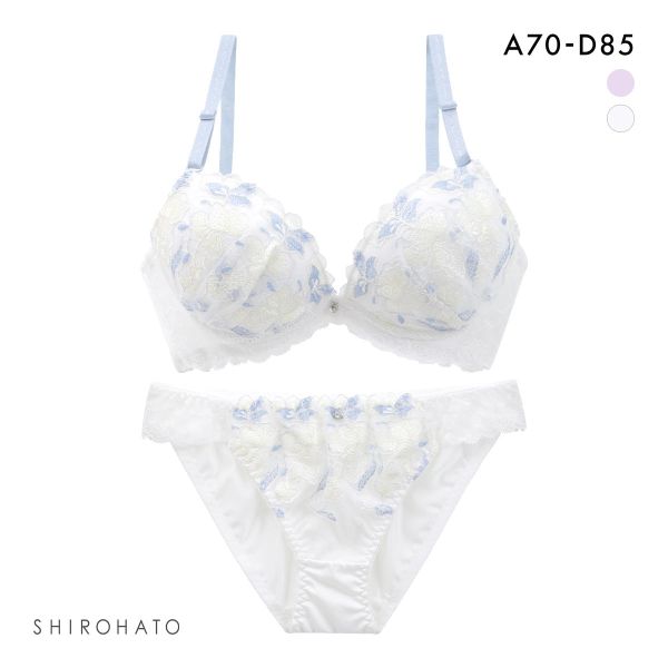 ピュアシェリ ブラジャー ショーツ セット 脇高 花柄チュール PURECHERIE