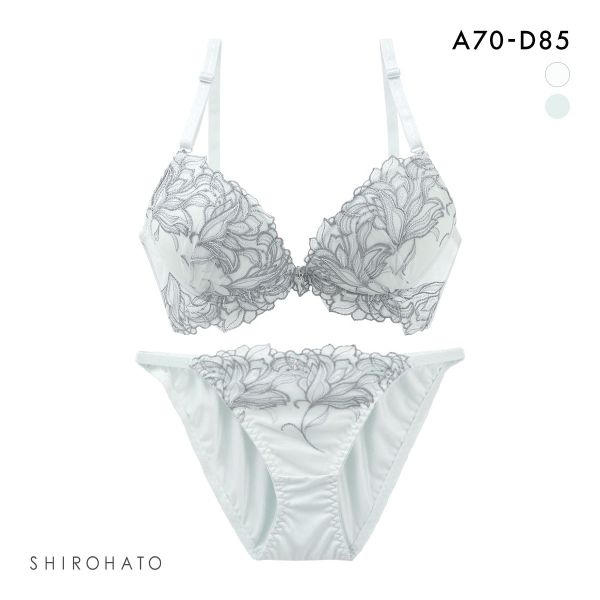 エクラ ブラジャー ショーツ セット 脇高花柄ラメ入チュール ECLAT