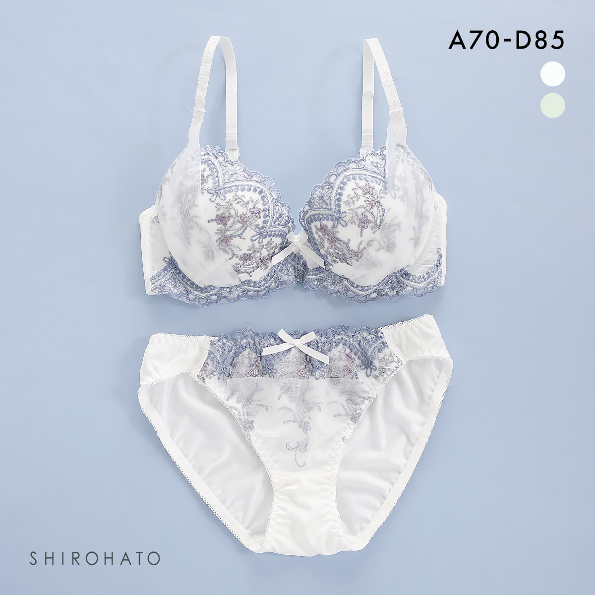 ピュアシェリ ブラジャー ショーツ セット 3色小花チュール×ハーフ PURECHERIE
