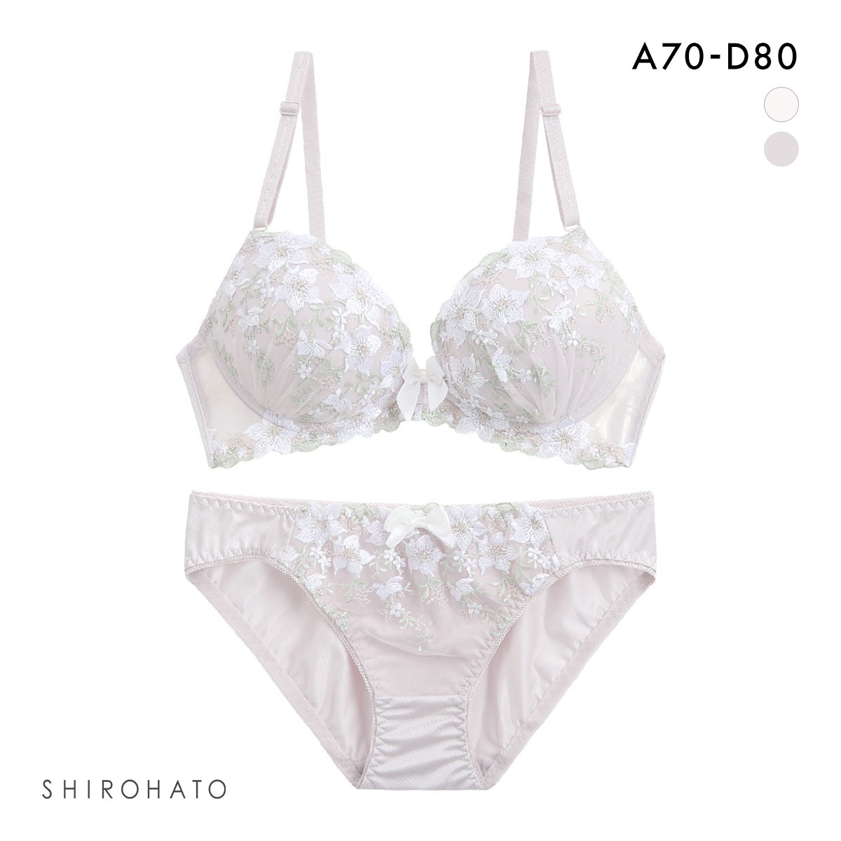 ロマンティックドール ブラショーツセット ラメ入花柄チュールレース Romantic doll(GG-グレージュ-A70-M)