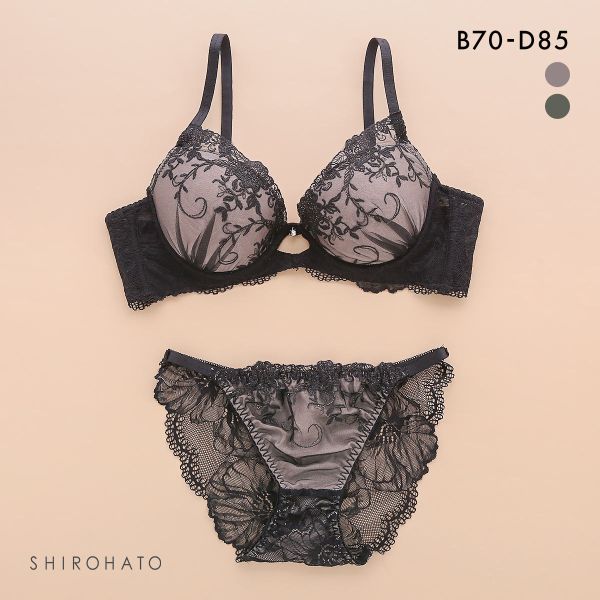ピュアシェリ ブラジャー ショーツ セット 脇高ラメ入花柄チュール バックレース PURECHERIE ピュアシェリ ブラジャー ショーツ セット 脇高ラメ入花柄チュール バックレース PURECHERIE