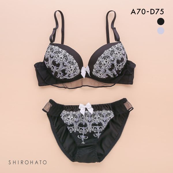 ピュアシェリ ブラジャー ショーツ セット サテン ラメ入チュールレース PURECHERIE