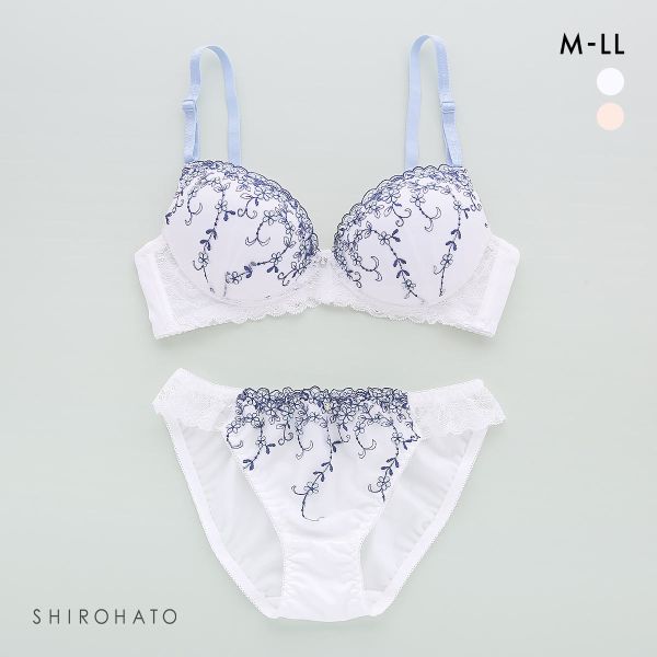 ピュアシェリ ノンワイヤー ブラジャー ショーツ セット ラメ入小花チュール PURECHERIE