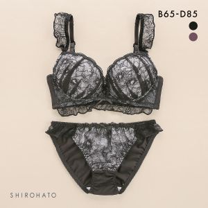 エクラ 脇高ストレッチレース ブラセット BCD ブラジャー ショーツ セット ECLAT
