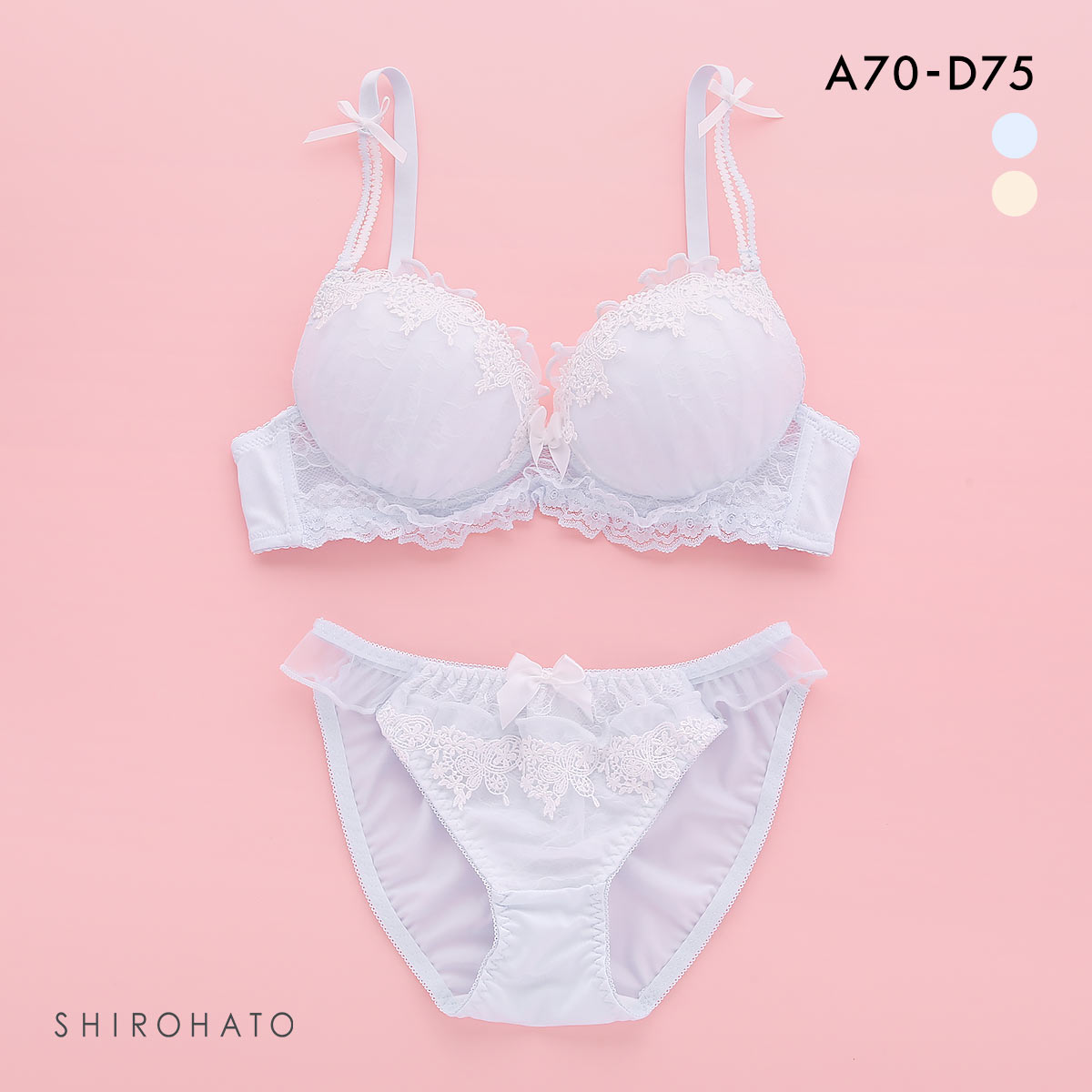 ロマンティックドール ブラショーツセット チョウ柄ケミカル Romantic doll(BU-ブルー-A70-M)