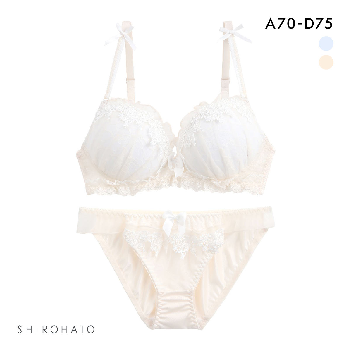 ロマンティックドール ブラショーツセット チョウ柄ケミカル Romantic doll(CR-クリーム-A70-M)
