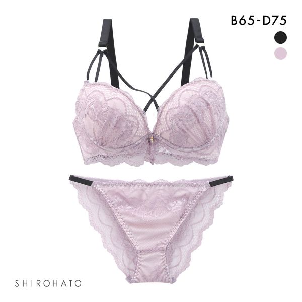 ピュアシェリ クロスストリング 総レース ブラセット ABCD ブラジャー ショーツ セット PURECHERIE