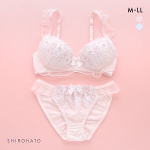 ピュアシェリ ねこラメチュール ノンワイヤー ブラセット M L LLブラジャー ショーツ セット ワイヤレス 大きいサイズ PURECHERIE