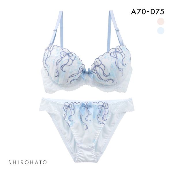 ピュアシェリ リボングラデシフォン ブラセット ABCD 盛り 谷間 ブラジャー ショーツ セット PURECHERIE