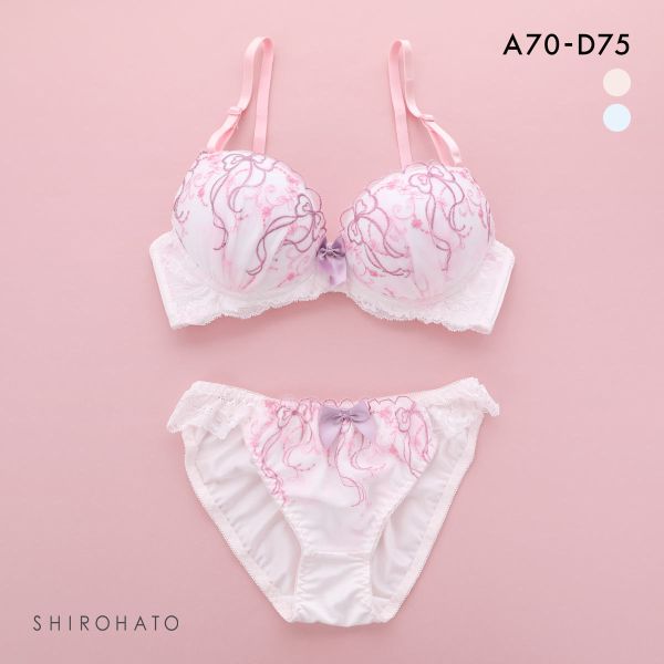 ピュアシェリ リボングラデシフォン ブラセット ABCD 盛り 谷間 ブラジャー ショーツ セット PURECHERIE ピュアシェリ リボングラデシフォン ブラセット ABCD 盛り 谷間 ブラジャー ショーツ セット PURECHERIE