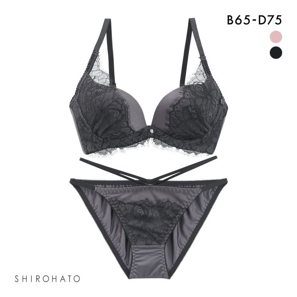 ルルモアナ アイラッシュレース ブラセット BCD65-75 盛り 谷間 美胸 寄せ ブラジャー ショーツ セット LULUMOANA