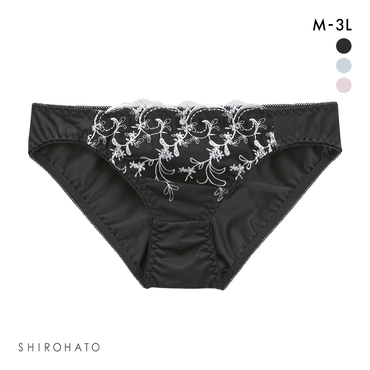 楽して美尻ができるショーツ チュールレース ノーマルショーツ M L LL 3L 大きいサイズ ソフトタッチ ストレッチ スタンダード(BK-ブラック-M)