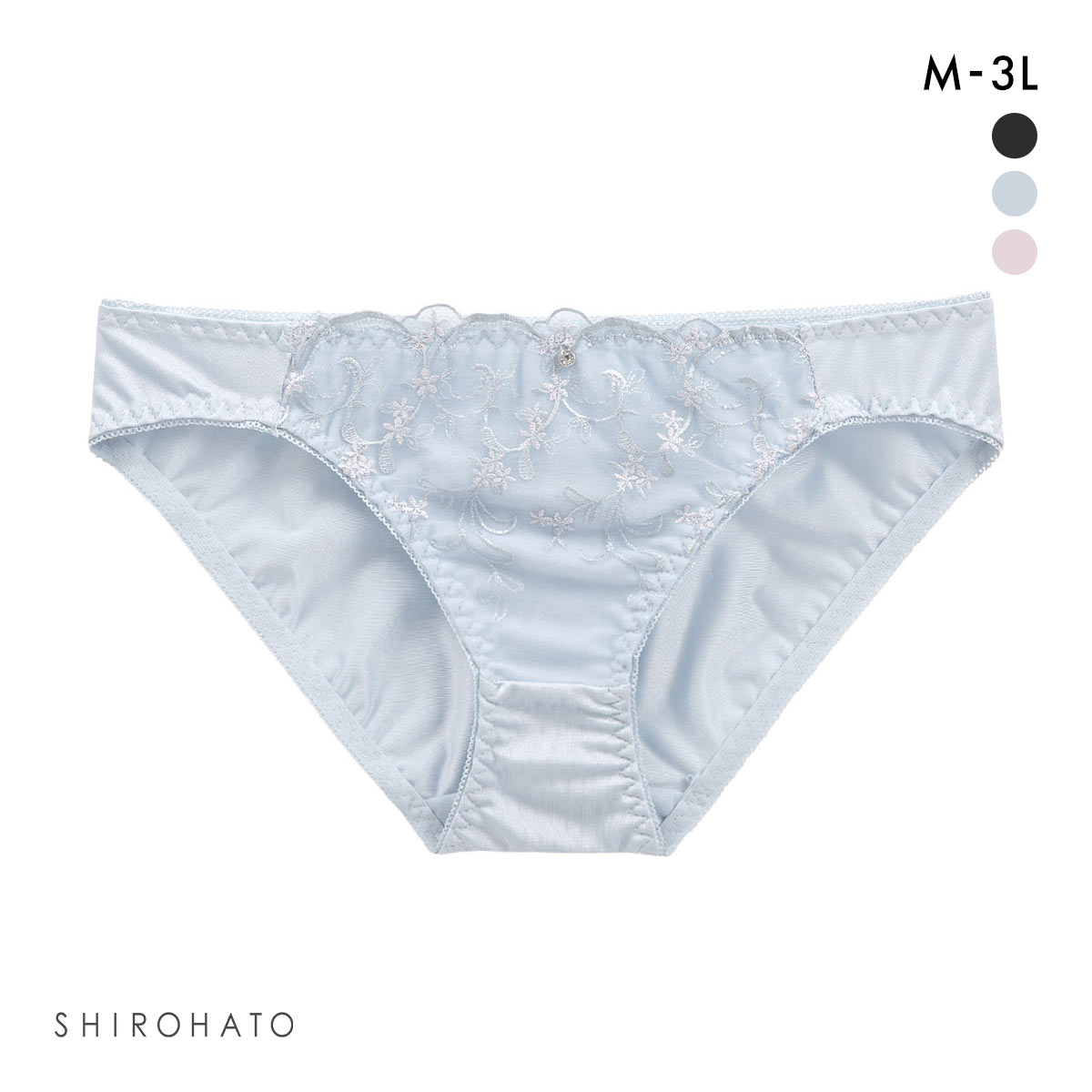 楽して美尻ができるショーツ チュールレース ノーマルショーツ M L LL 3L 大きいサイズ ソフトタッチ ストレッチ スタンダード(BGY-ブルーグレー-M)