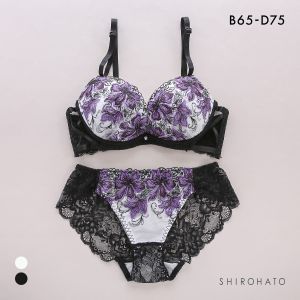 ピュアシェリ レーシーサイドクロス ブラセット ABCD ブラジャー ショーツ セット 盛り 谷間 美胸 L字 脇寄せ 総レース PURECHERIE
