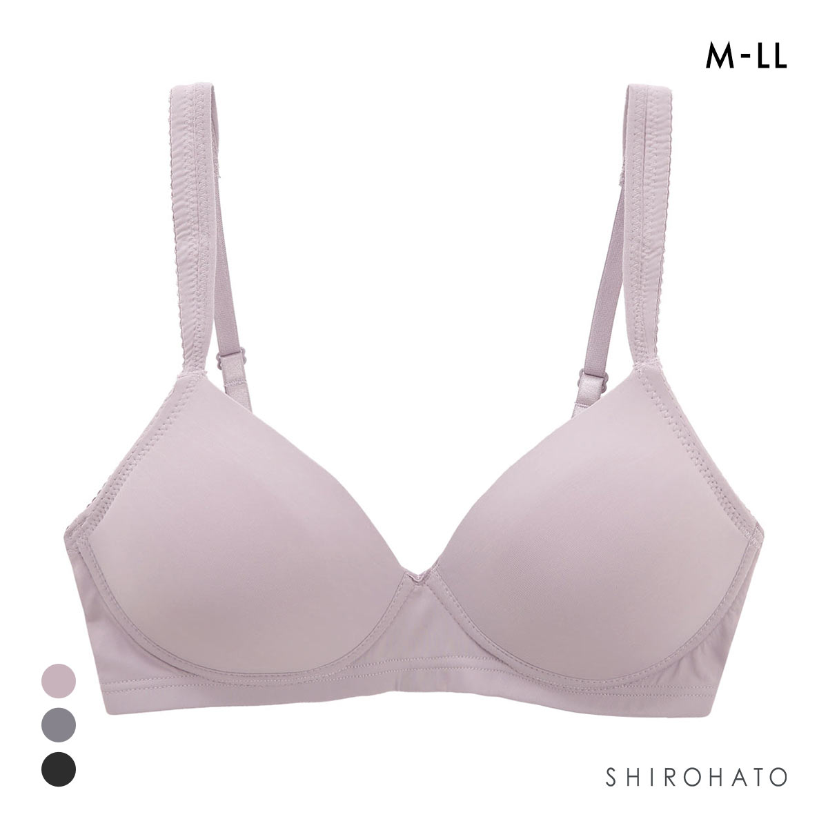 エブリィブラ 脇高ノンワイヤーブラジャー M L LL シンプル 肩らく やさしい ノンストレス エアリー ふっくら もちもち 谷間 楽ちん(PBR-ピンクブラウン-M)