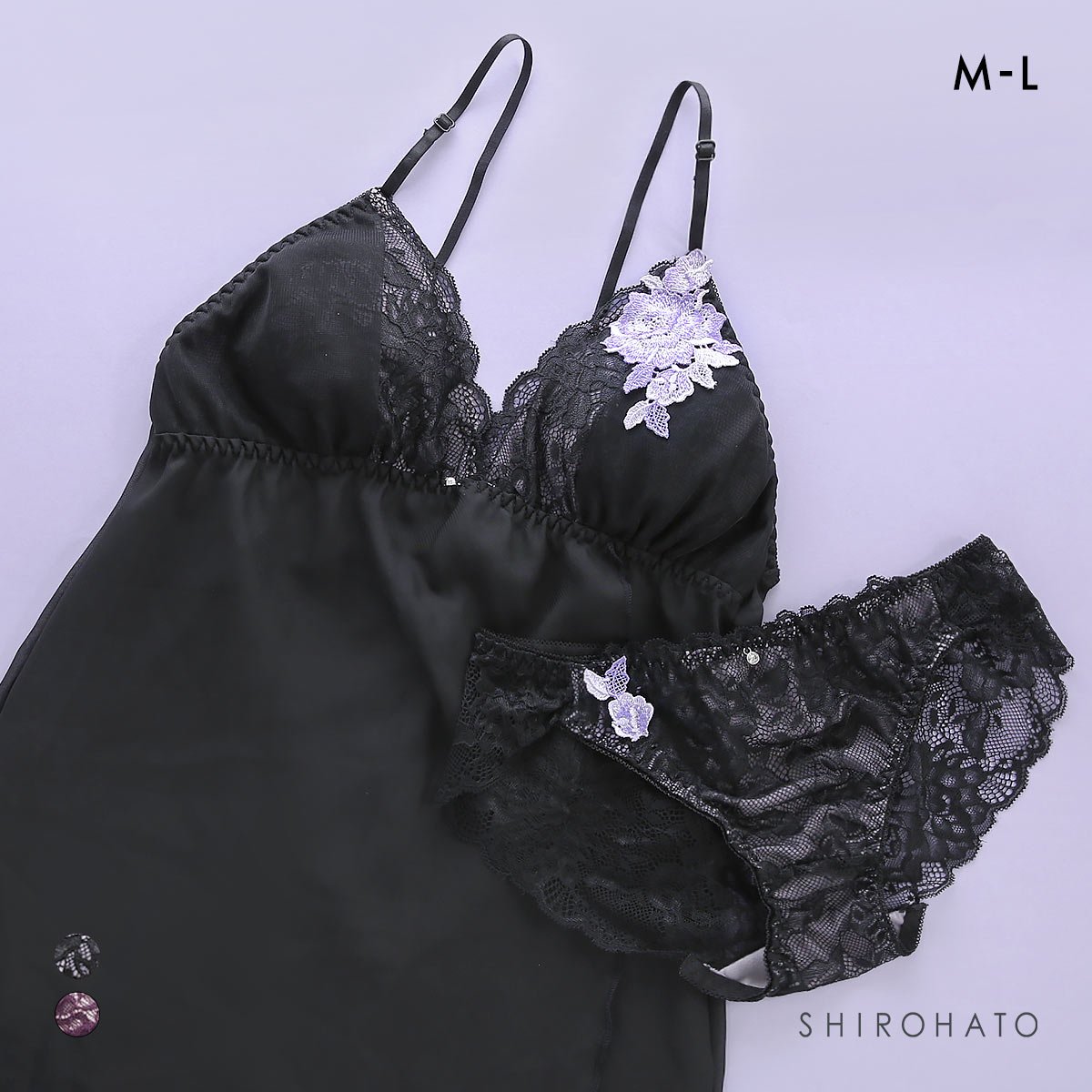 ピュアシェリ ローズケミカル キャミソール＆ショーツ セットアップ M L ベビードール スリップ 勝負下着 セット PURECHERIE