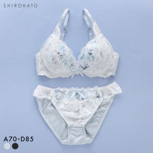 ピュアシェリ ローズプリントシフォン ブラセット ABCD 谷間 盛り 脇寄せ ブラジャー ショーツ セット PURECHERIE