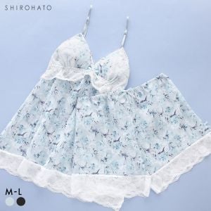 ピュアシェリ ローズプリントシフォン キャミ＆タップパンツ セットアップ M L 上下セット スリップ ベビードール PURECHERIE