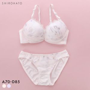 ピュアシェリ フラワープリントシフォン ブラセット ABCD70-85 ラジャー ショーツ セット 谷間 L字 脇寄せ 盛り PURECHERIE