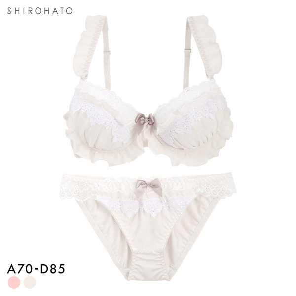 ピュアシェリ スウィートシフォンフリル×ケミカル ブラセット ABCD 谷間 盛り 脇寄せ ブラジャー ショーツ セット PURECHERIE