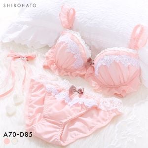 ピュアシェリ スウィートシフォンフリル×ケミカル ブラセット ABCD 谷間 盛り 脇寄せ ブラジャー ショーツ セット PURECHERIE