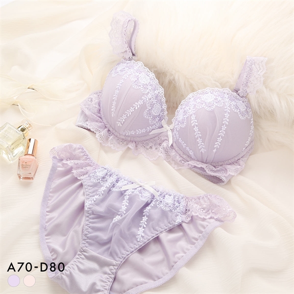 ピュアシェリ ロマンティックローズ ブラセット ABCD 谷間 盛り 脇寄せ ブラジャー ショーツ セット PURECHERIE