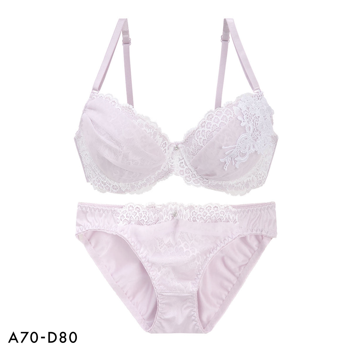 エクラ ロマンティックブーケ ブラセット ABCD 谷間 盛り 脇寄せ ブラジャー ショーツ セット ECLAT(SB-ストロベリー-A70-M)